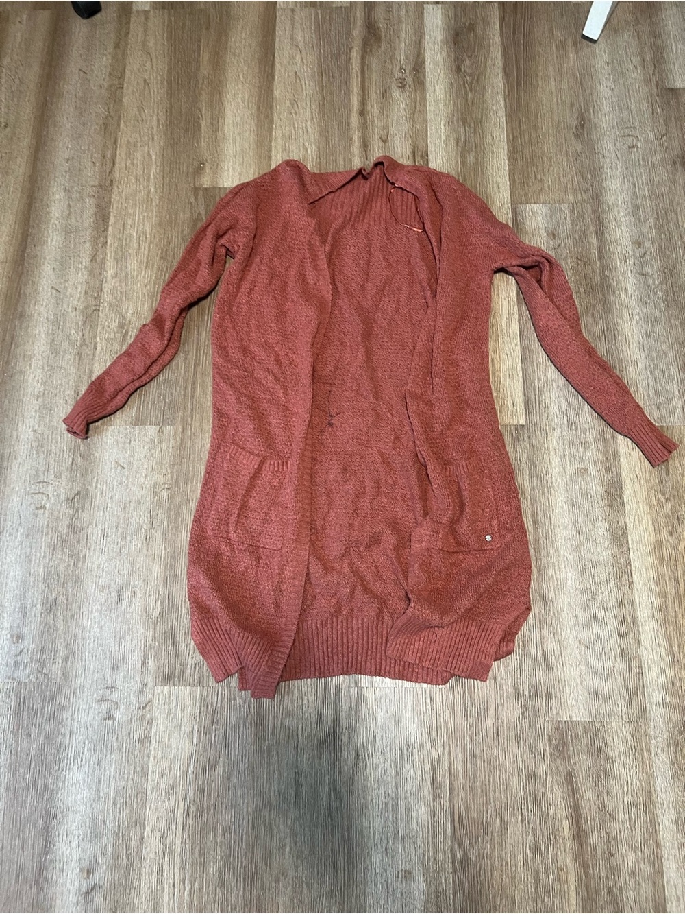 American Eagle Outfitters Open-Front Cardigan in Rust Orange